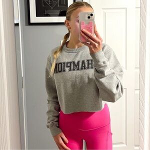 Champion Cropped Grey Crewneck